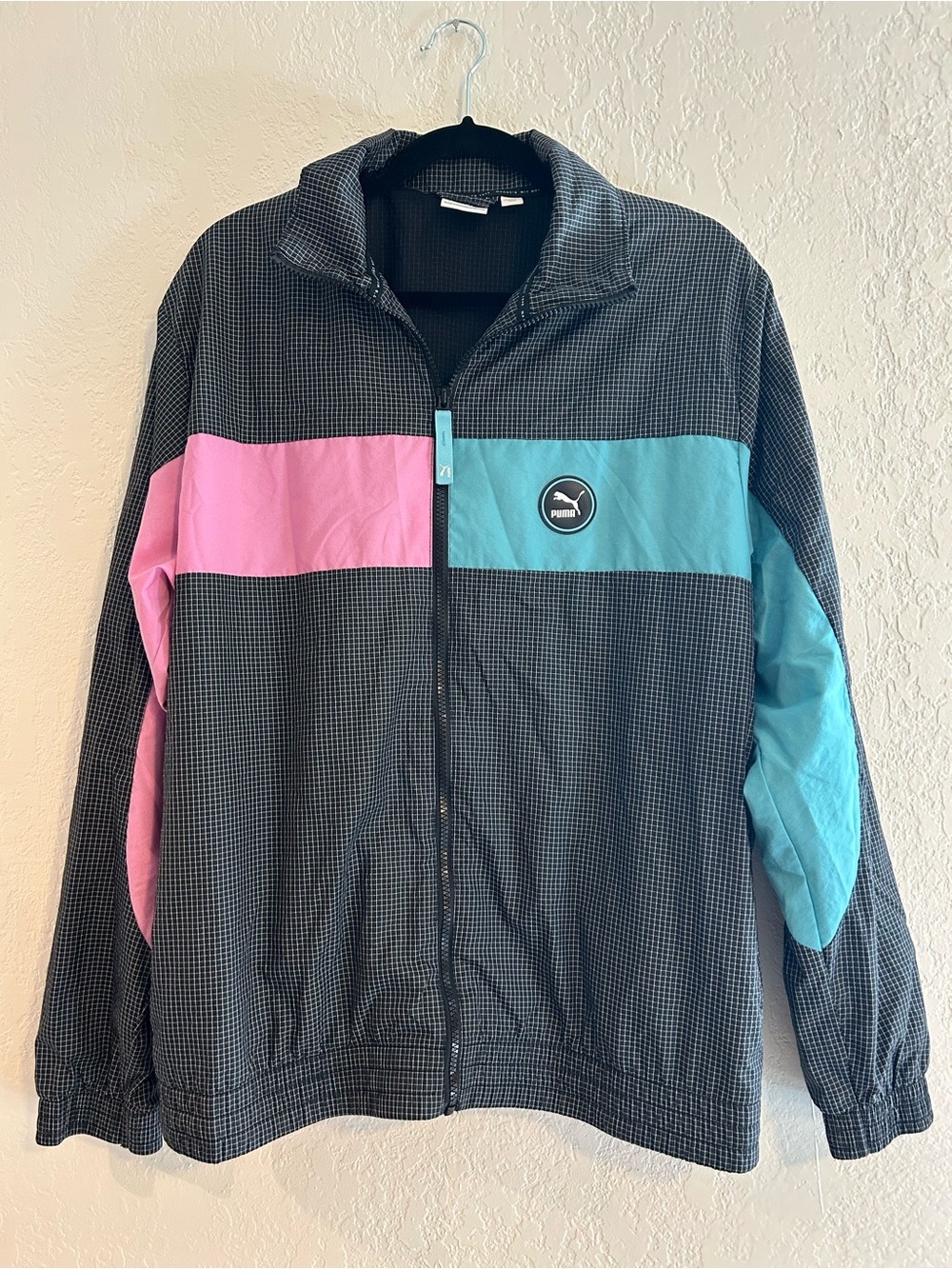 PUMA Women’s Colorblock Track Jacket Windbreaker Size Medium Retro Inspired Y2K